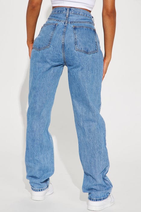 Crossover Straight Leg Jeans Medium Wash
