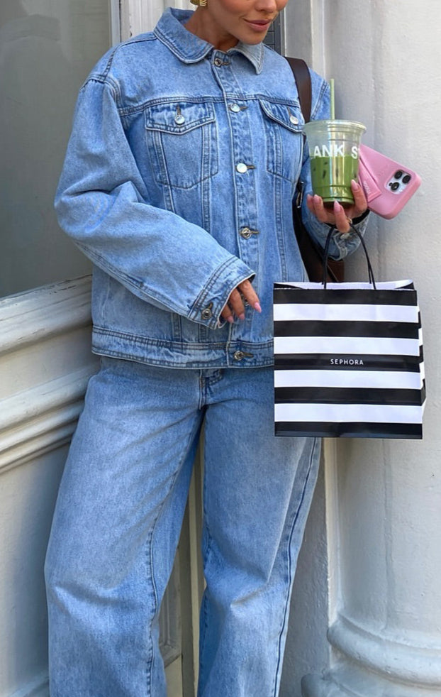 Brielle Denim Jacket Acid Wash in Black