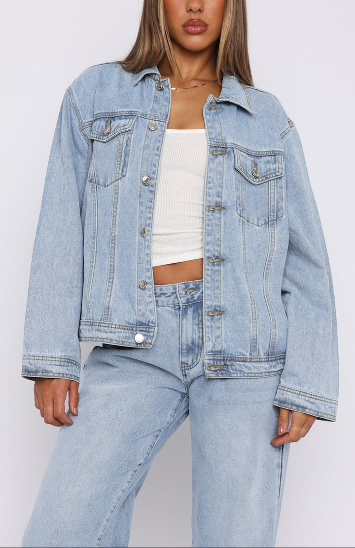 Brielle Denim Jacket Acid Wash in Black