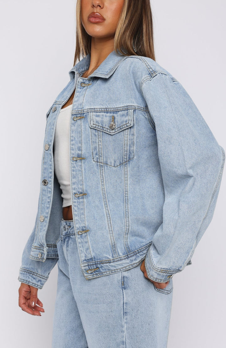 Brielle Denim Jacket Acid Wash in Black