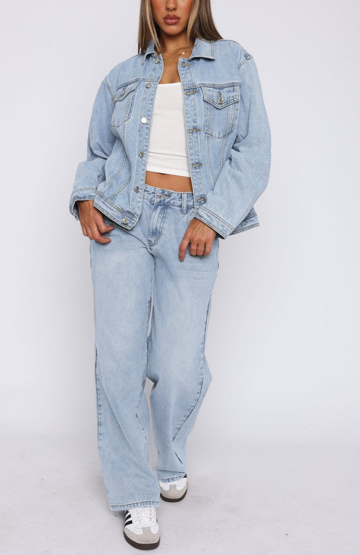 Brielle Denim Jacket Acid Wash in Black