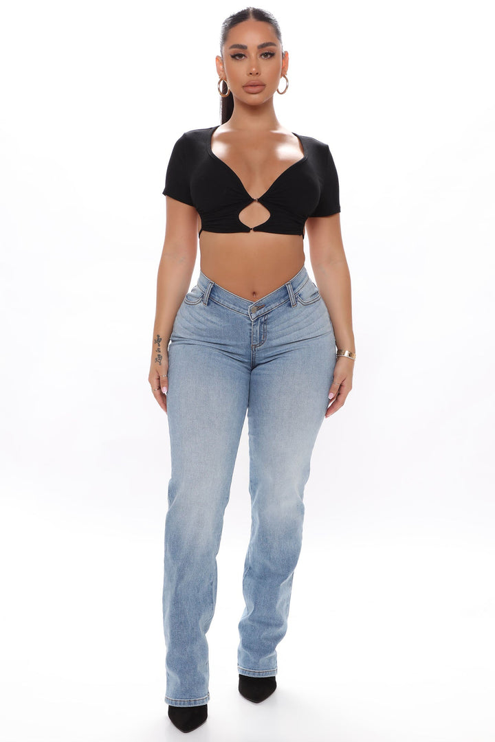 Kyla Straight Leg Jeans Light Blue Wash