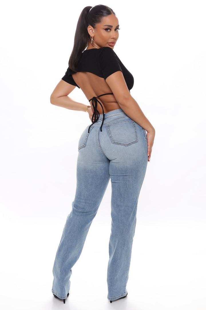 Kyla Straight Leg Jeans Light Blue Wash