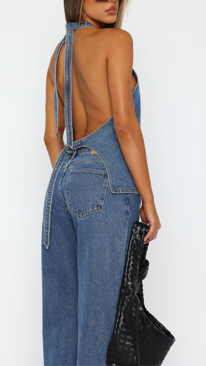 Charlotte Denim Top in White