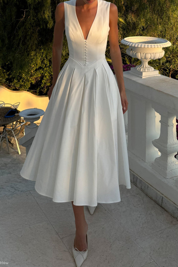 Nonna Sleeveless Midi Dress in Wine