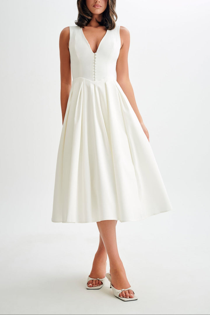 Nonna Sleeveless Midi Dress in Wine