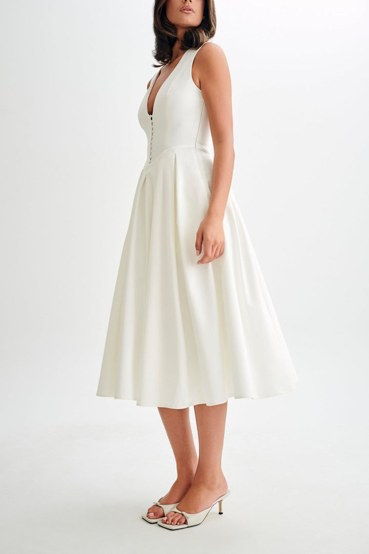 Nonna Sleeveless Midi Dress in Wine