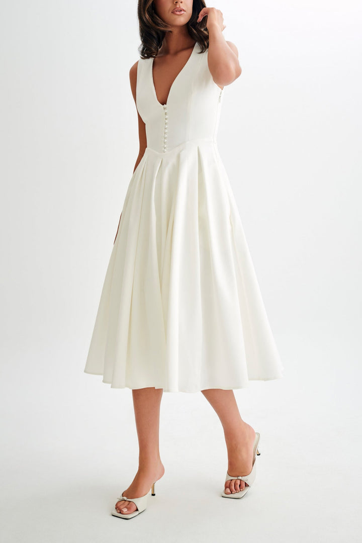 Nonna Sleeveless Midi Dress in Wine