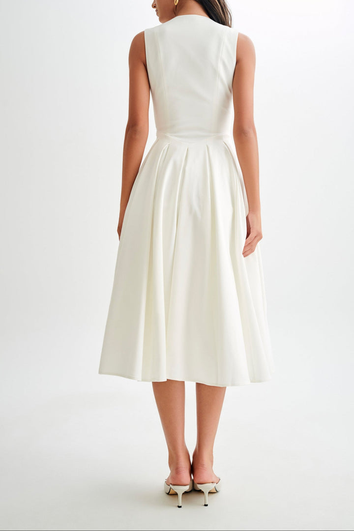 Nonna Sleeveless Midi Dress in Wine