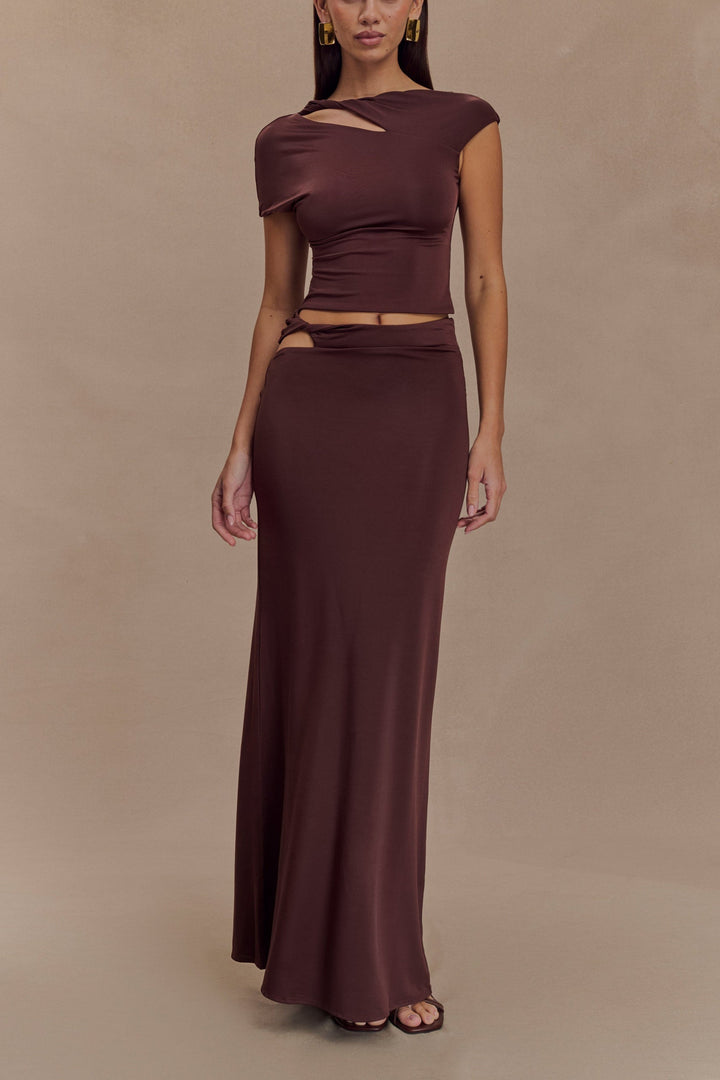 Lucia Slinky Twist Top & Maxi Skirt Set