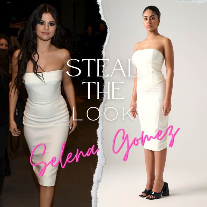Lisa white corsetry midi dress CURVE