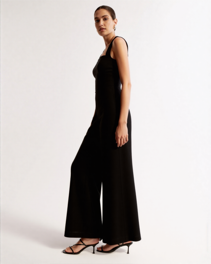 Joina Linen halter jumpsuit Black