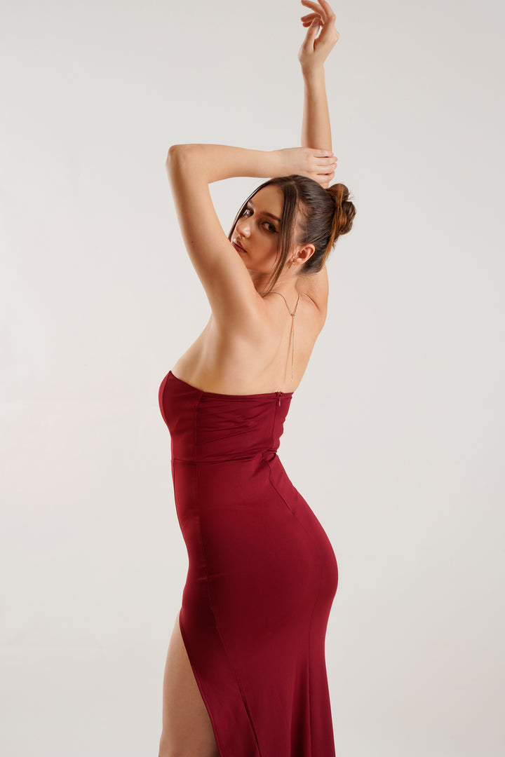 RACHEL Maxi Split Front Dress