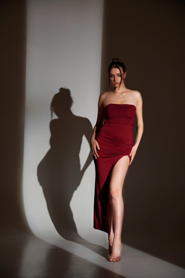 RACHEL Maxi Split Front Dress