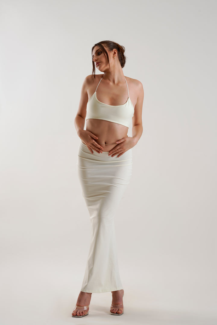 Sienna Cut Out Maxi Dress in Ivory