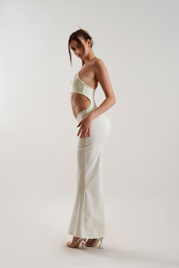 Sienna Cut Out Maxi Dress in Ivory