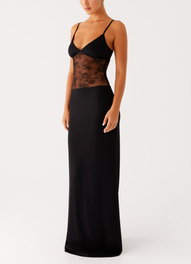 Envy Lace Maxi Dress in Black