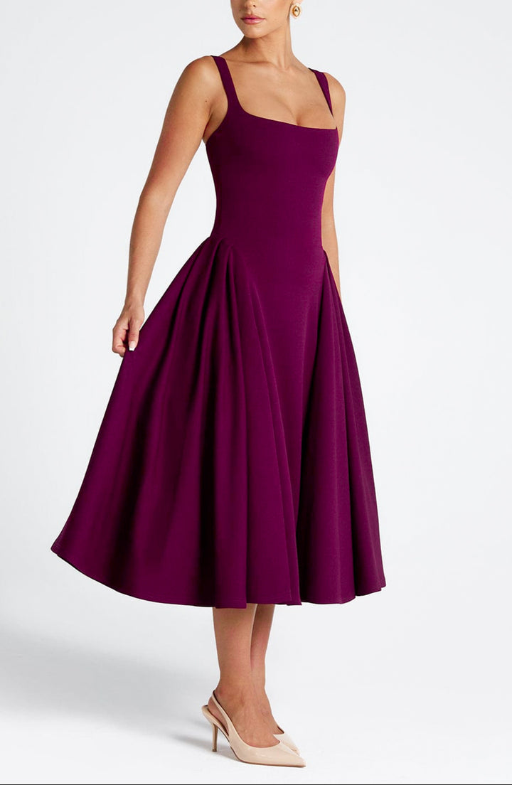Pavlina Midi Dress in Wine