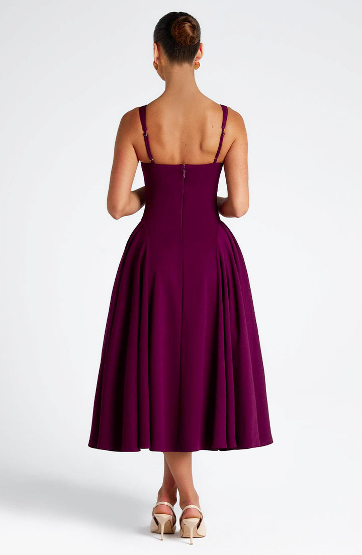 Pavlina Midi Dress in Wine