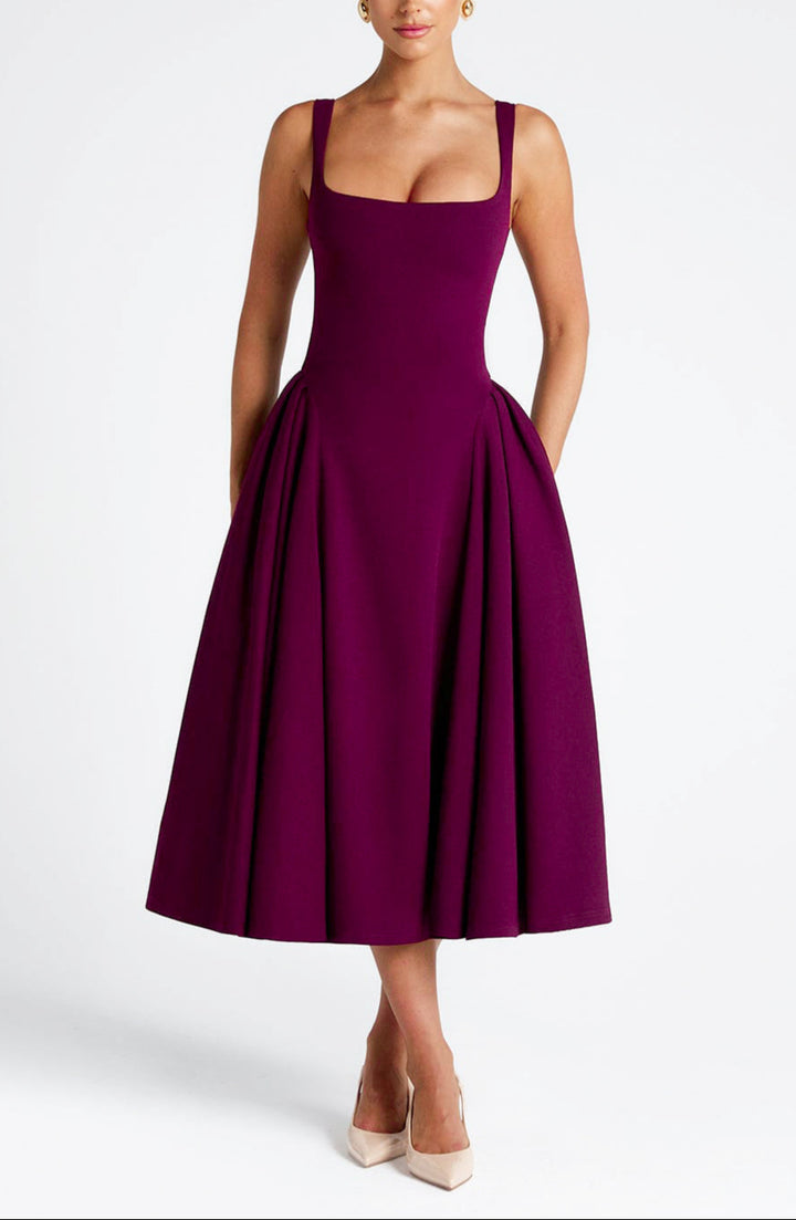 Pavlina Midi Dress in Wine
