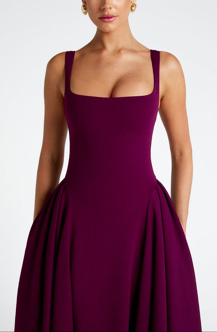 Pavlina Midi Dress in Wine