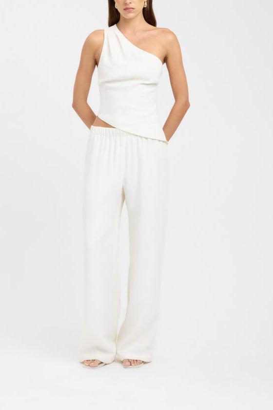 Elvira One Shoulder Top in White