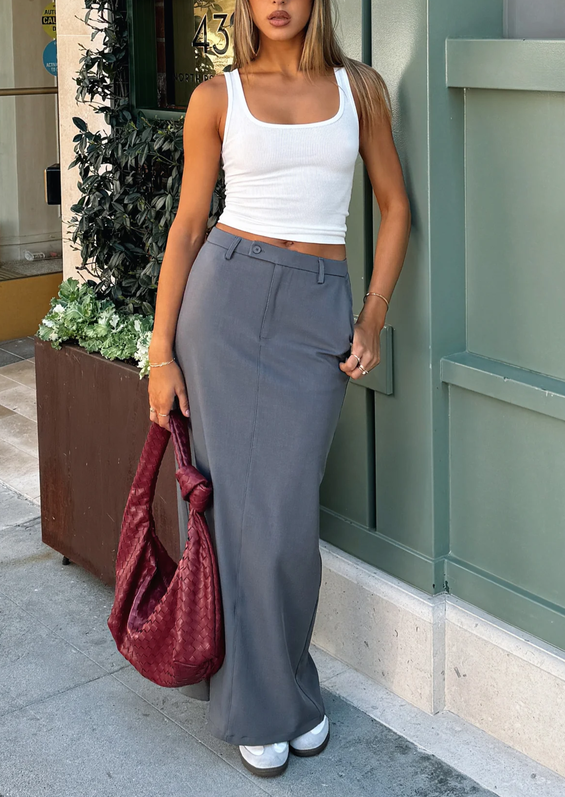 Emilia Maxi Skirt Charcoal – OUTCAST