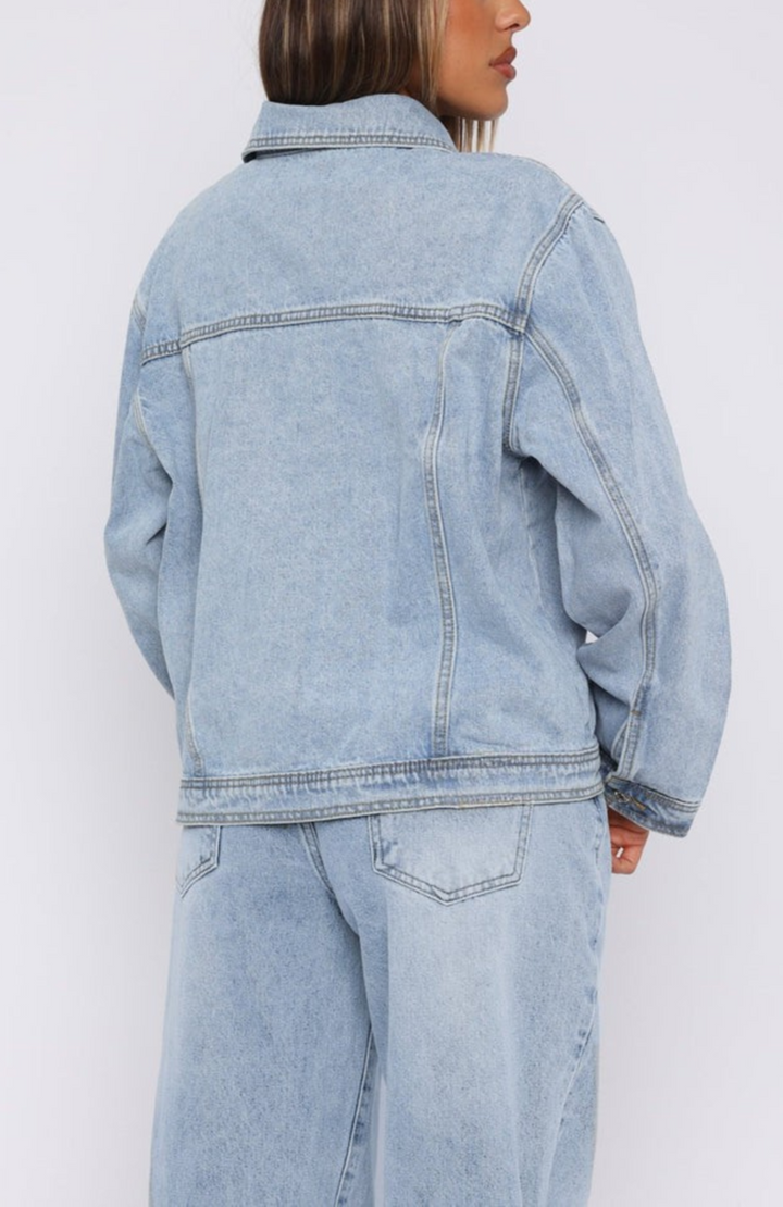 Brielle Denim Jacket Acid Wash in Black