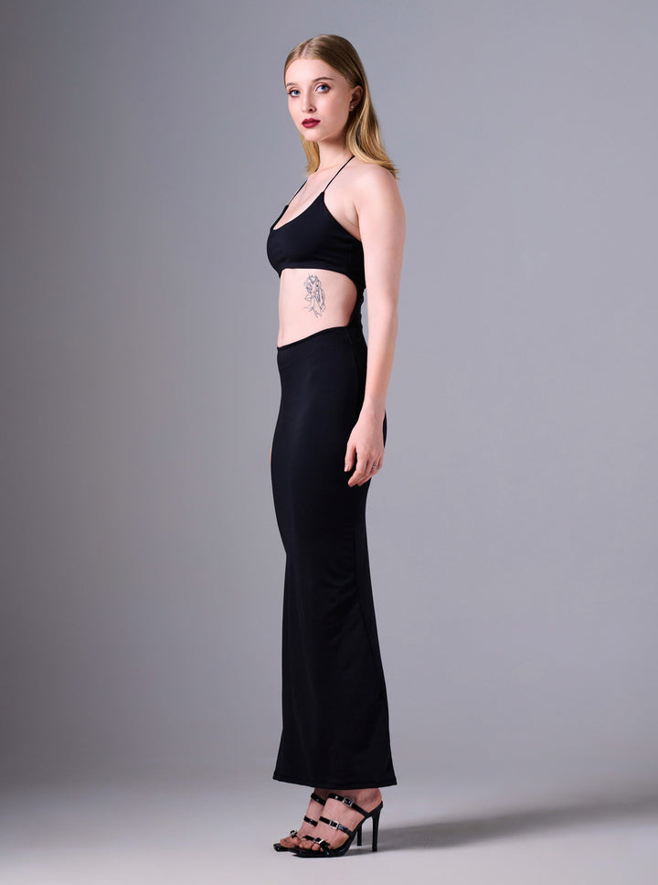 Sienna Cut Out Maxi Dress in Black
