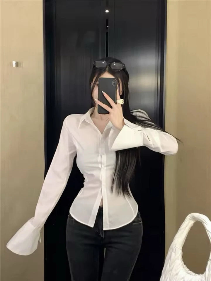 Ivonika Corset Shirt in White