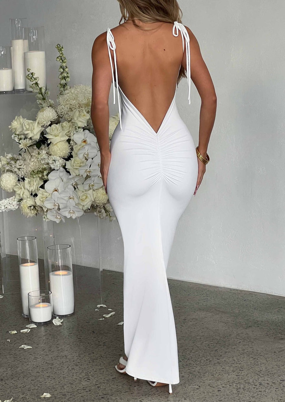 babyboo nadia maxi dress NADIA MAXI DRESS in White – OUTCAST