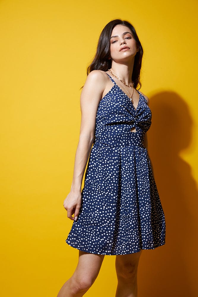 Polka dot tie up summer dress