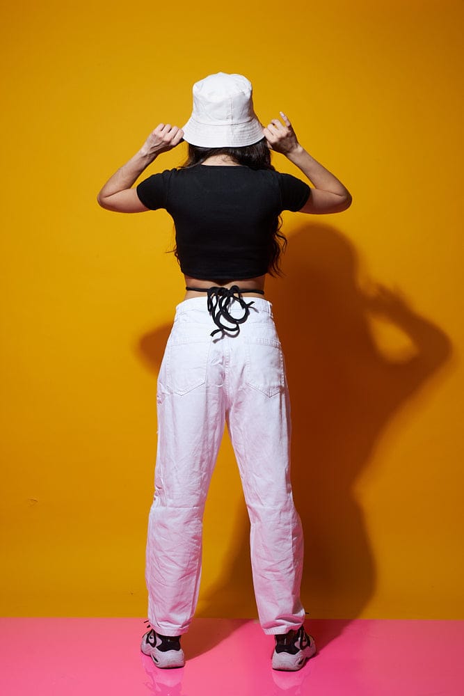 Forever reckless black tie back top