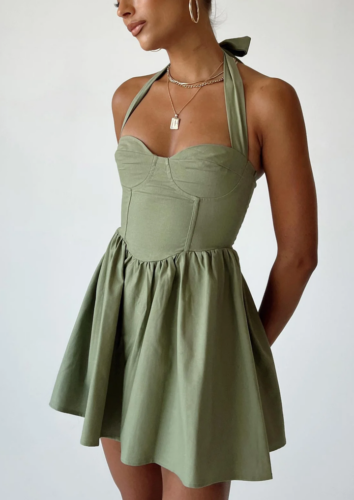 ZANA MINI DRESS IN SAGE