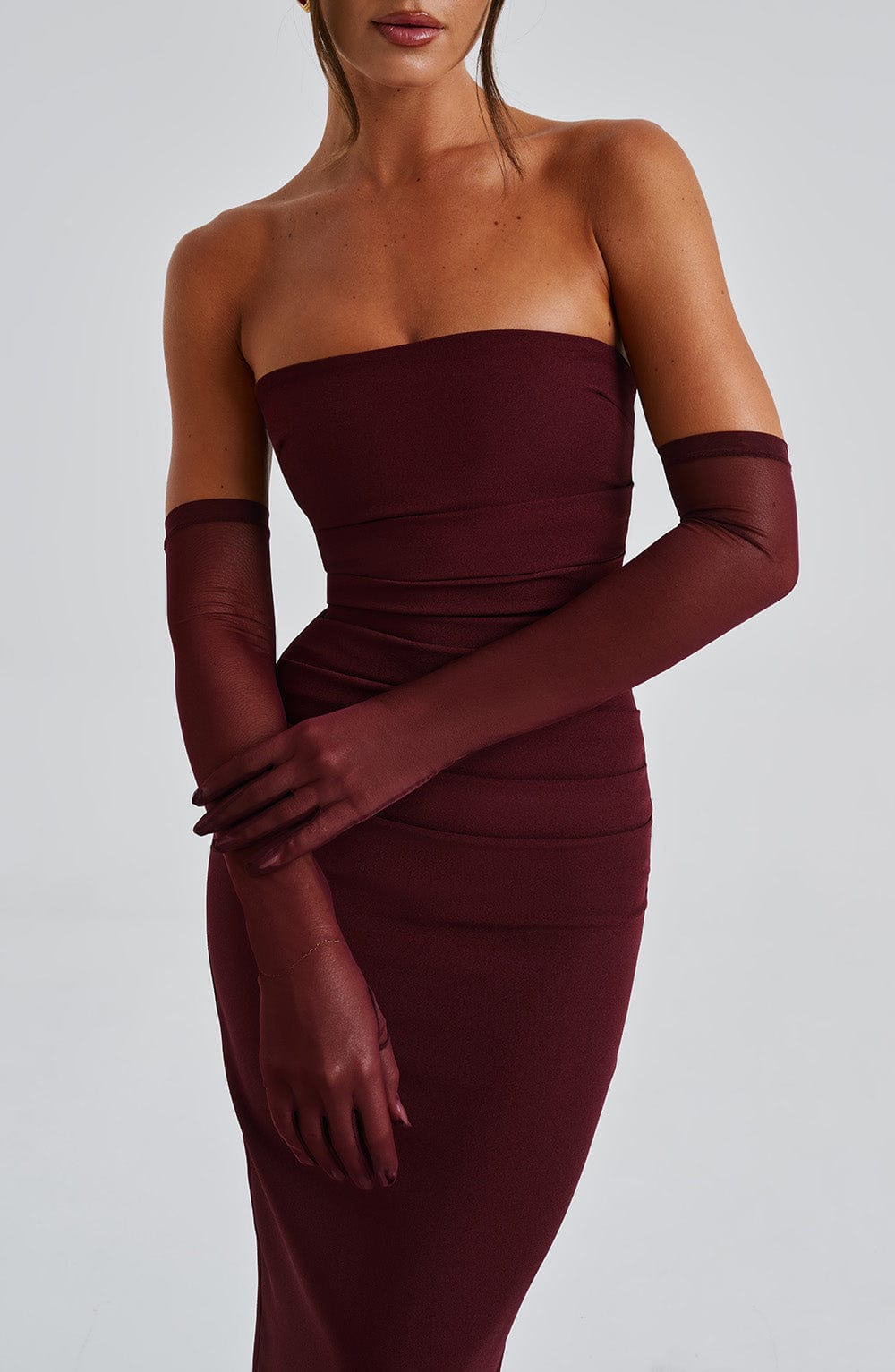 Ninel Maxi Dress in Maroon