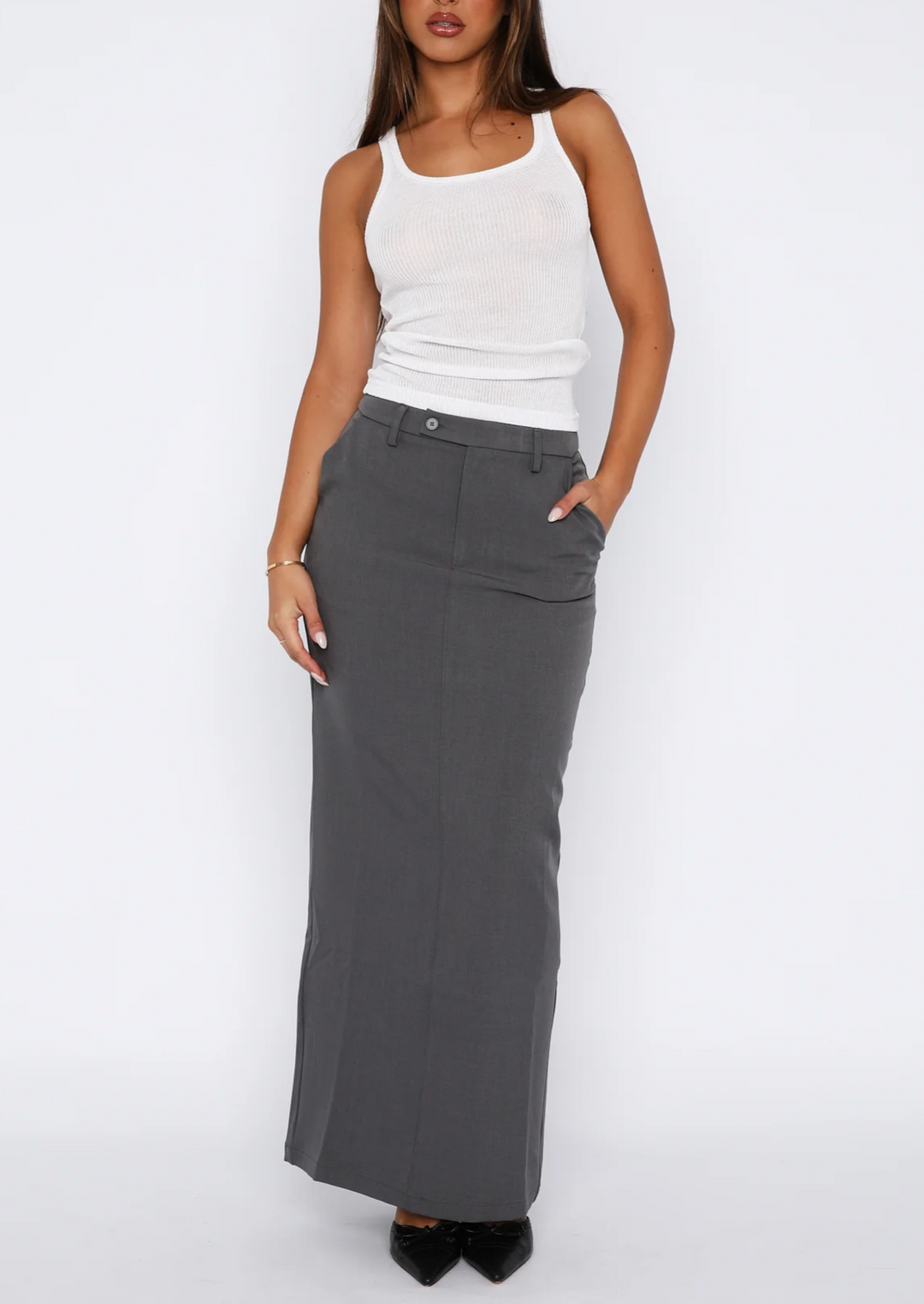 Emilia Maxi Skirt Charcoal