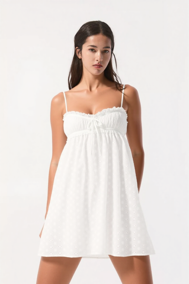 Reba broderie mini Dress in white