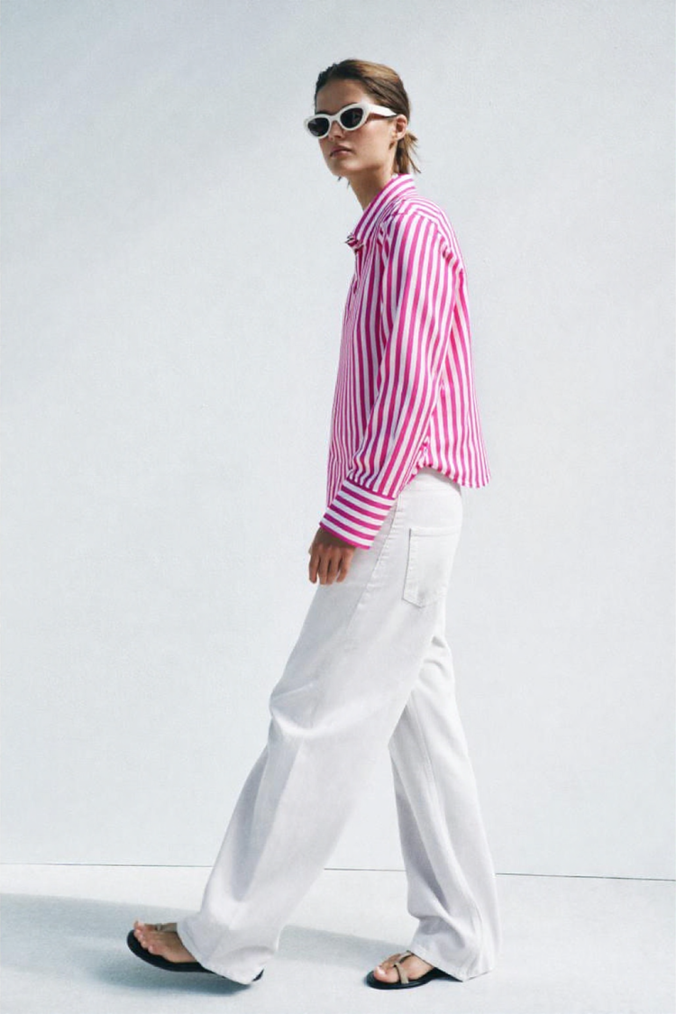 Calla STRIPED LINEN BLEND SHIRT PINKSTRIPE