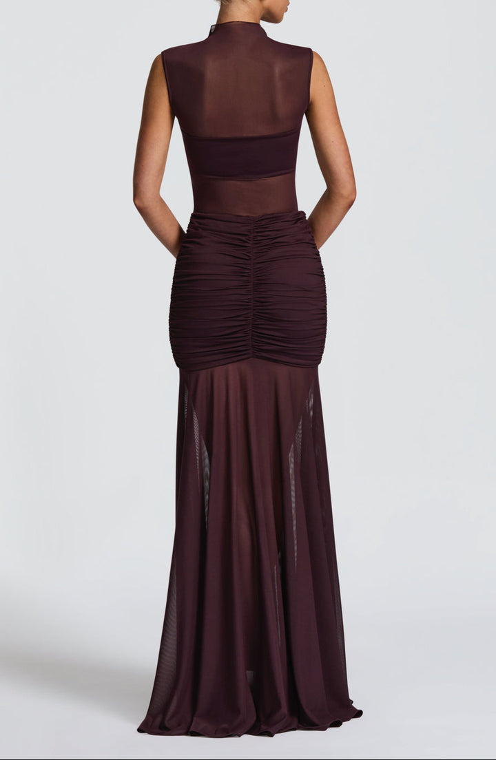 Katerina Mesh Bodysuit-Maxi skirt Set