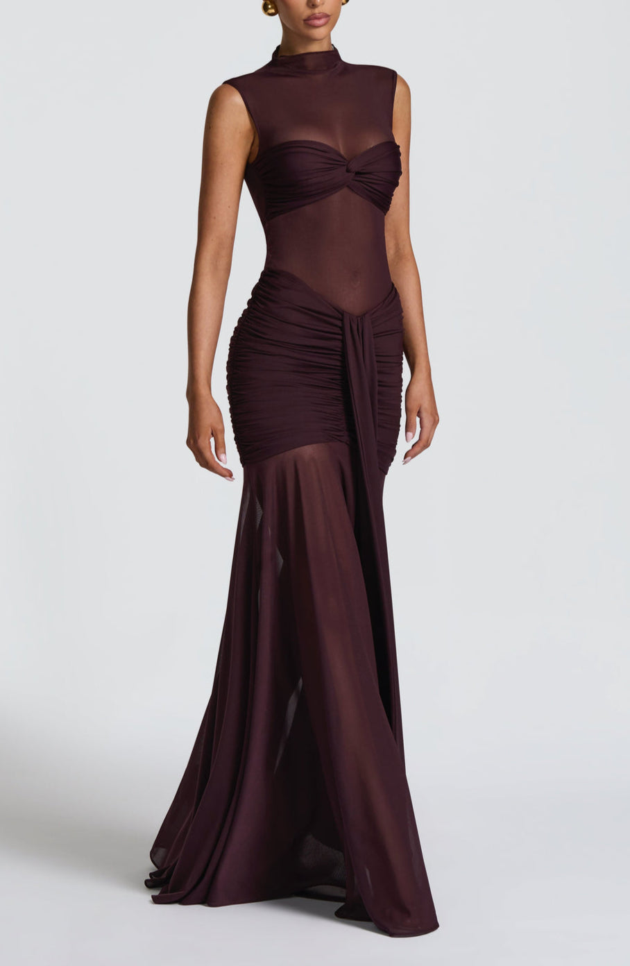 Katerina Mesh Bodysuit-Maxi skirt Set