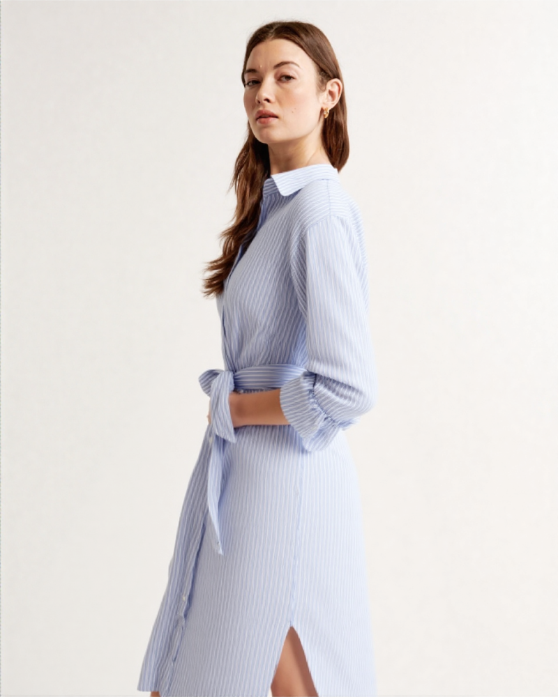 Elora Linen-blend shirt midi dress