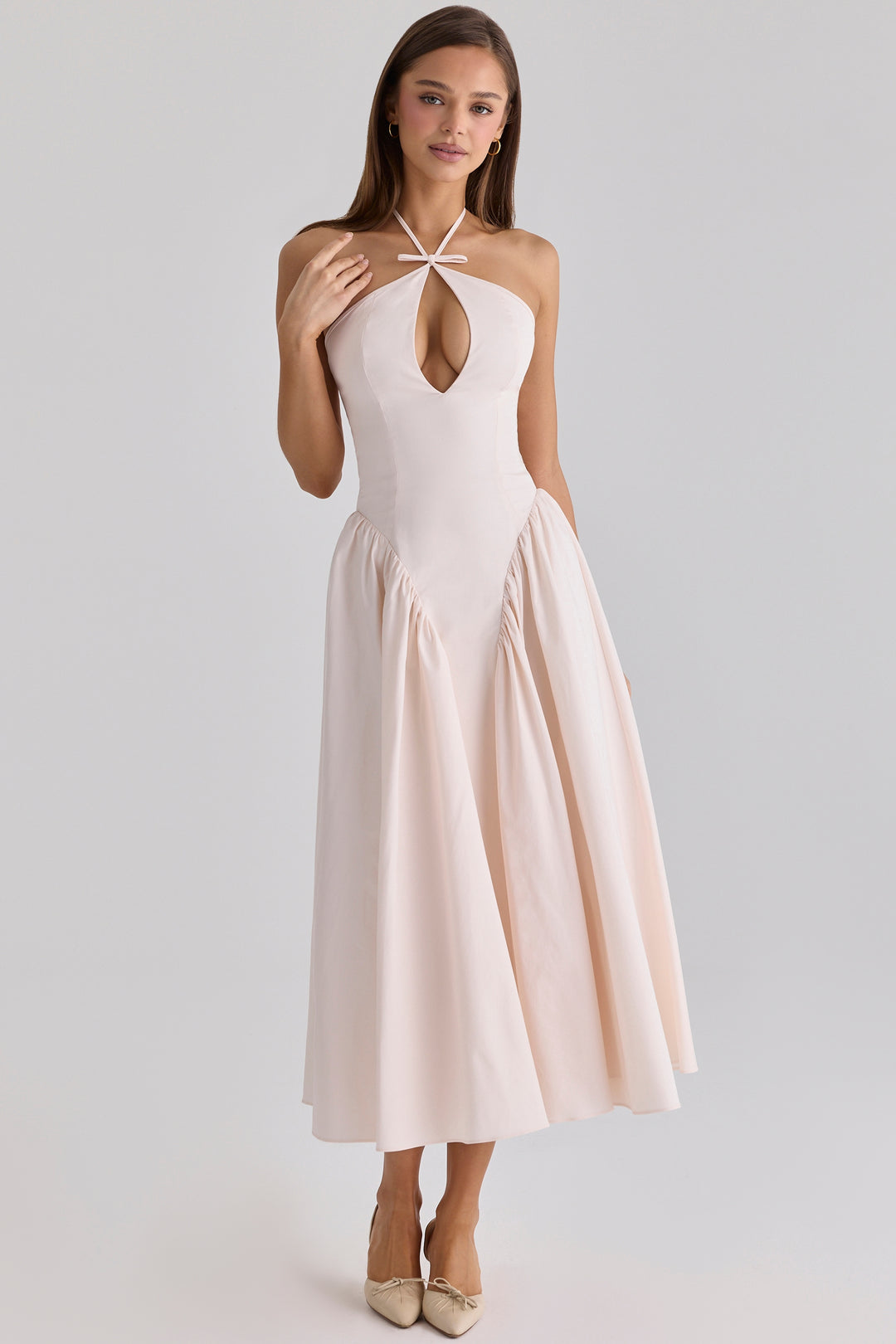 Aurora Keyhole Halter Midi dress