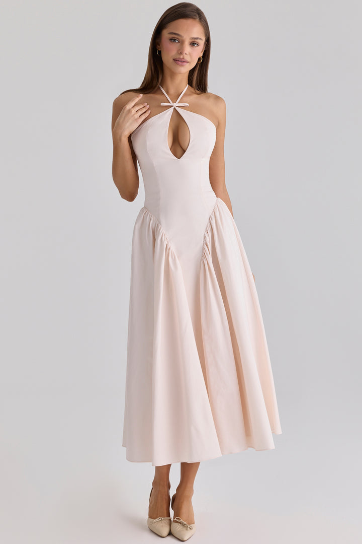 Aurora Keyhole Halter Midi dress