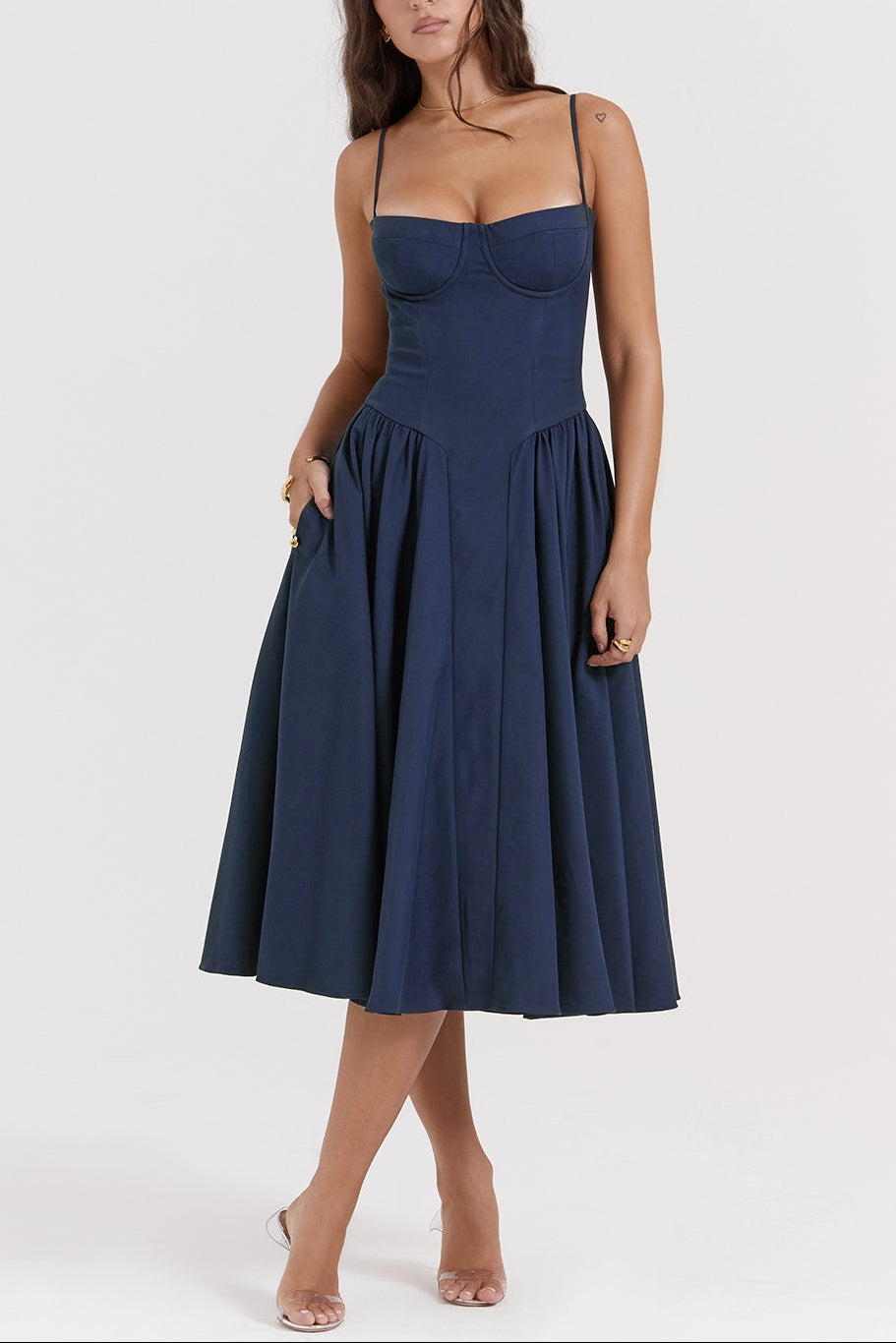 Hannah Midi Dress in Red