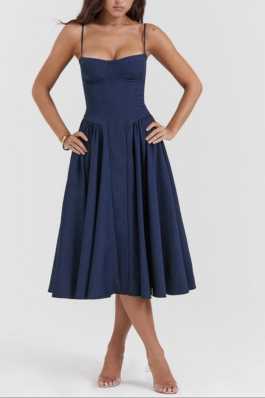 Hannah Midi Dress in Red