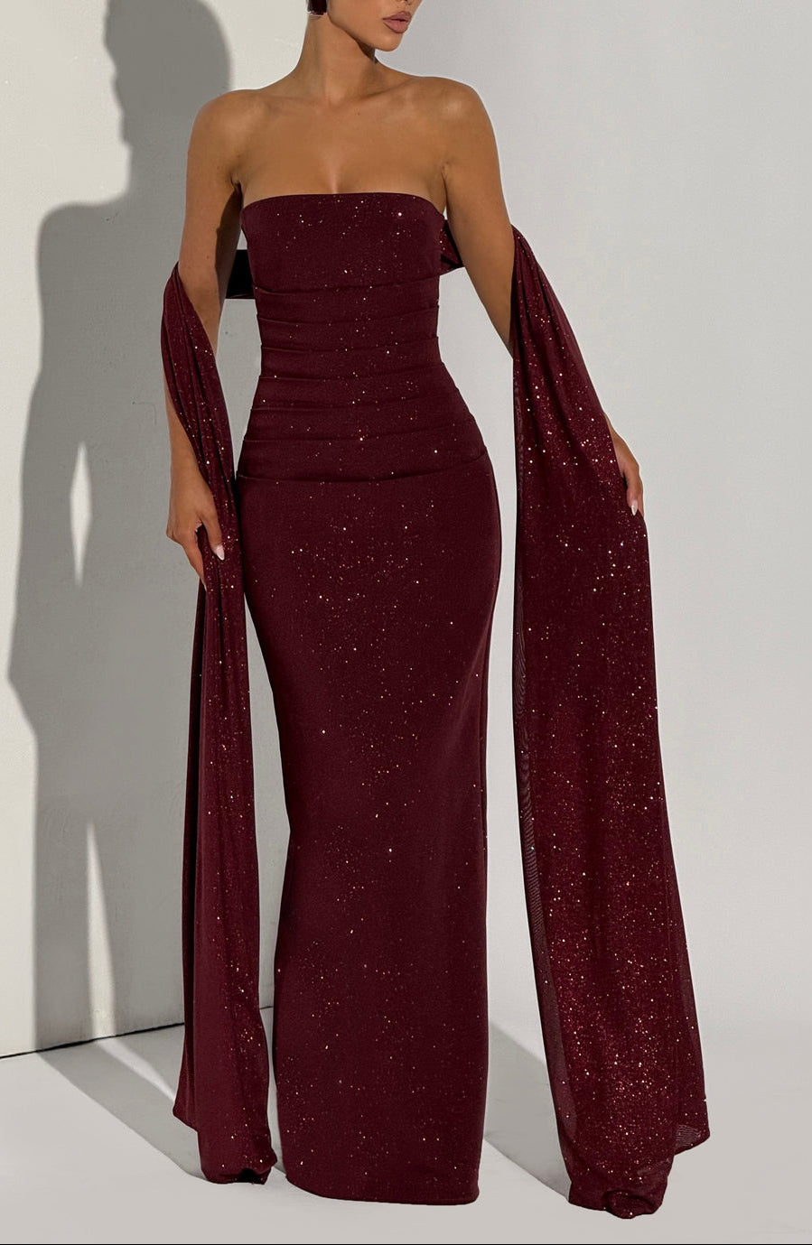 Pandora Maxi Dress in Wine