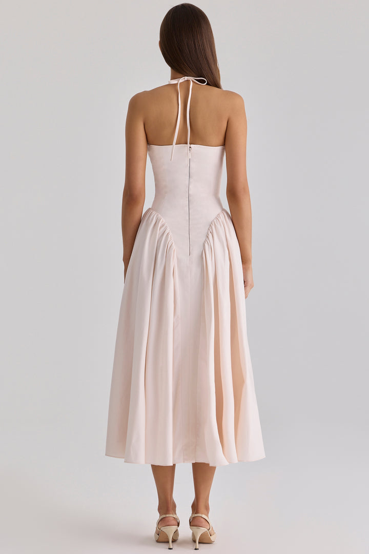 Aurora Keyhole Halter Midi dress