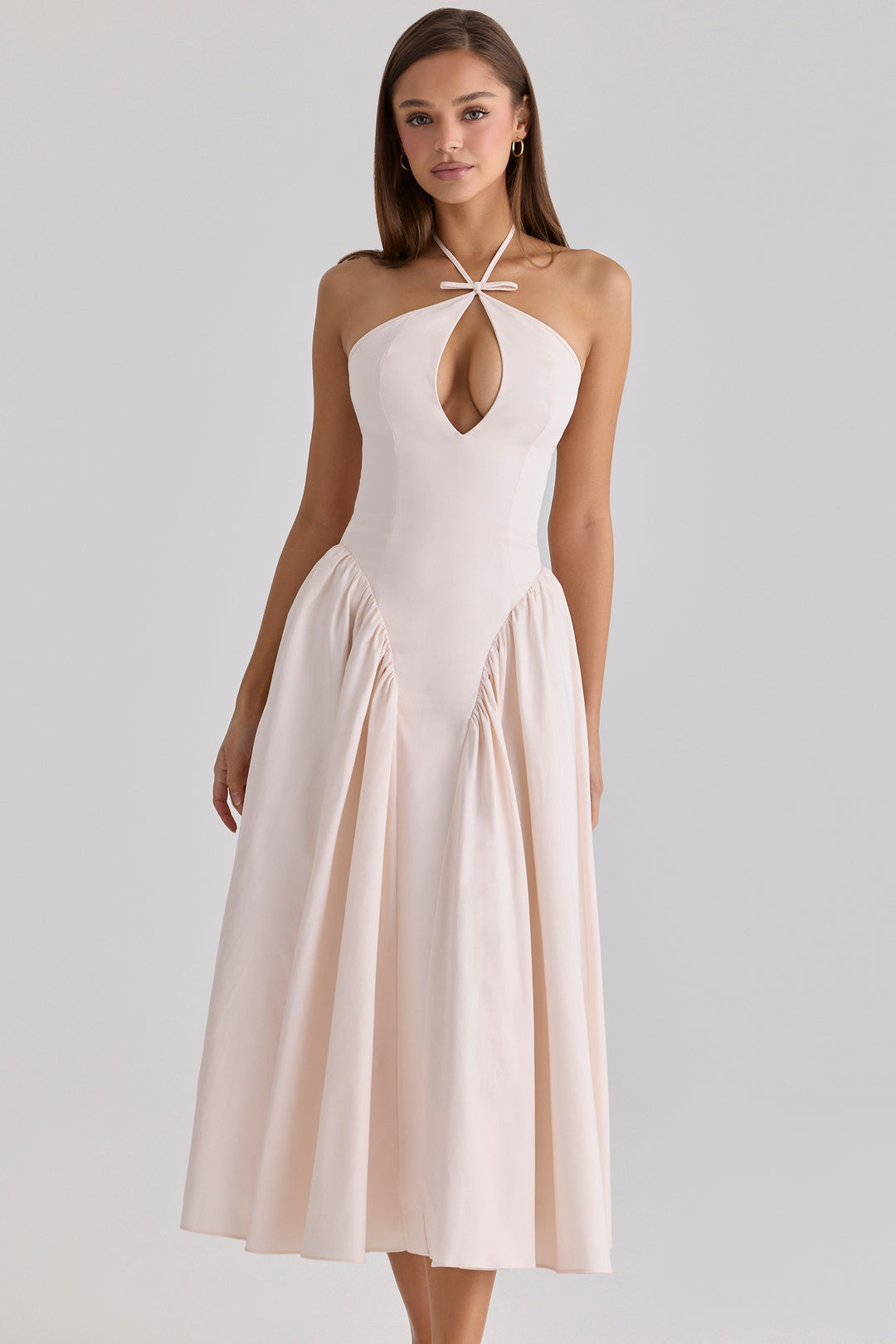 Aurora Keyhole Halter Midi dress