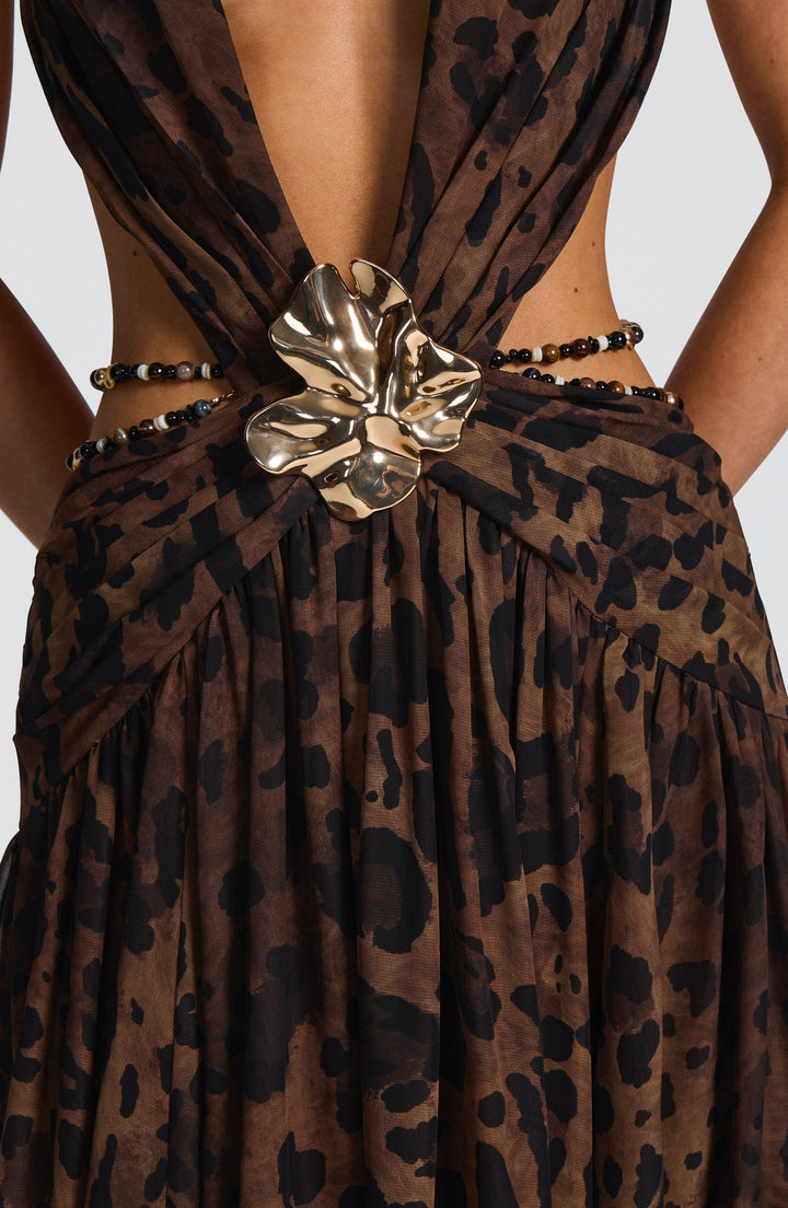 Leona Plunge Slit Gown