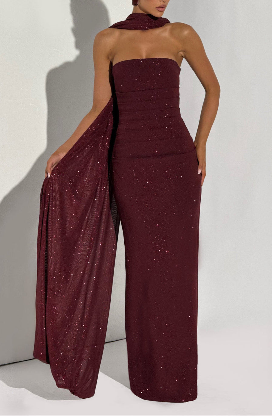 Pandora Maxi Dress in Wine